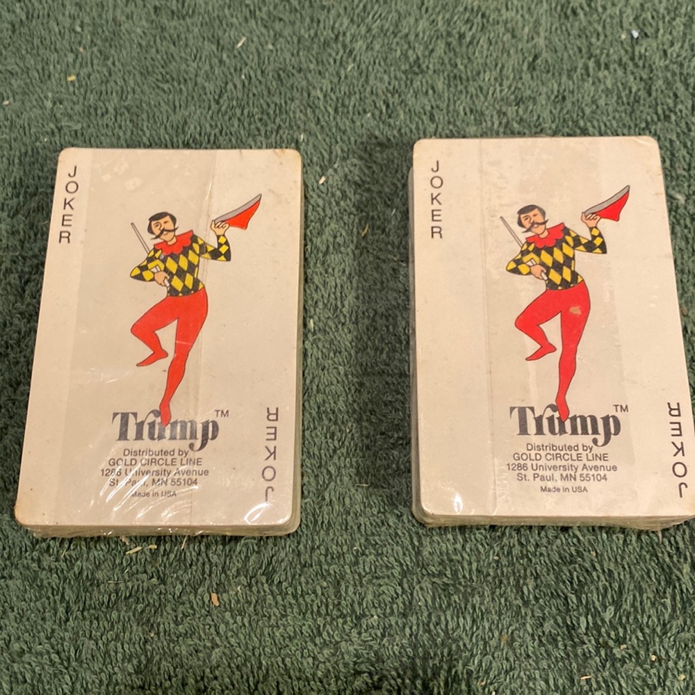 New sealed, two decks of trump playing cards